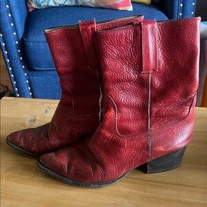 Cole Haan Red Leather Heeled Boots
